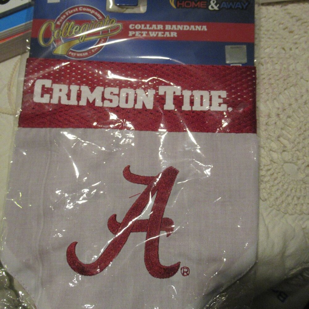 Pet Wear Collar Bandana Reversible Alabama Crimson Size L/XL NEW